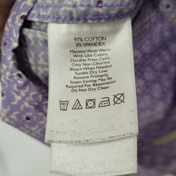 Eddie Bauer Shirt Womens PL Wrinkle‎ Free Shaped Fit Long Sleeve Button Up - Picture 4 of 11